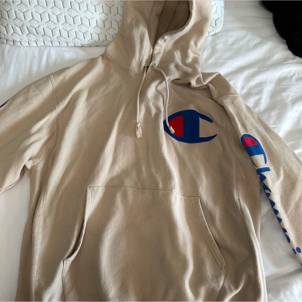 Champion Tan Hoodie with Logo